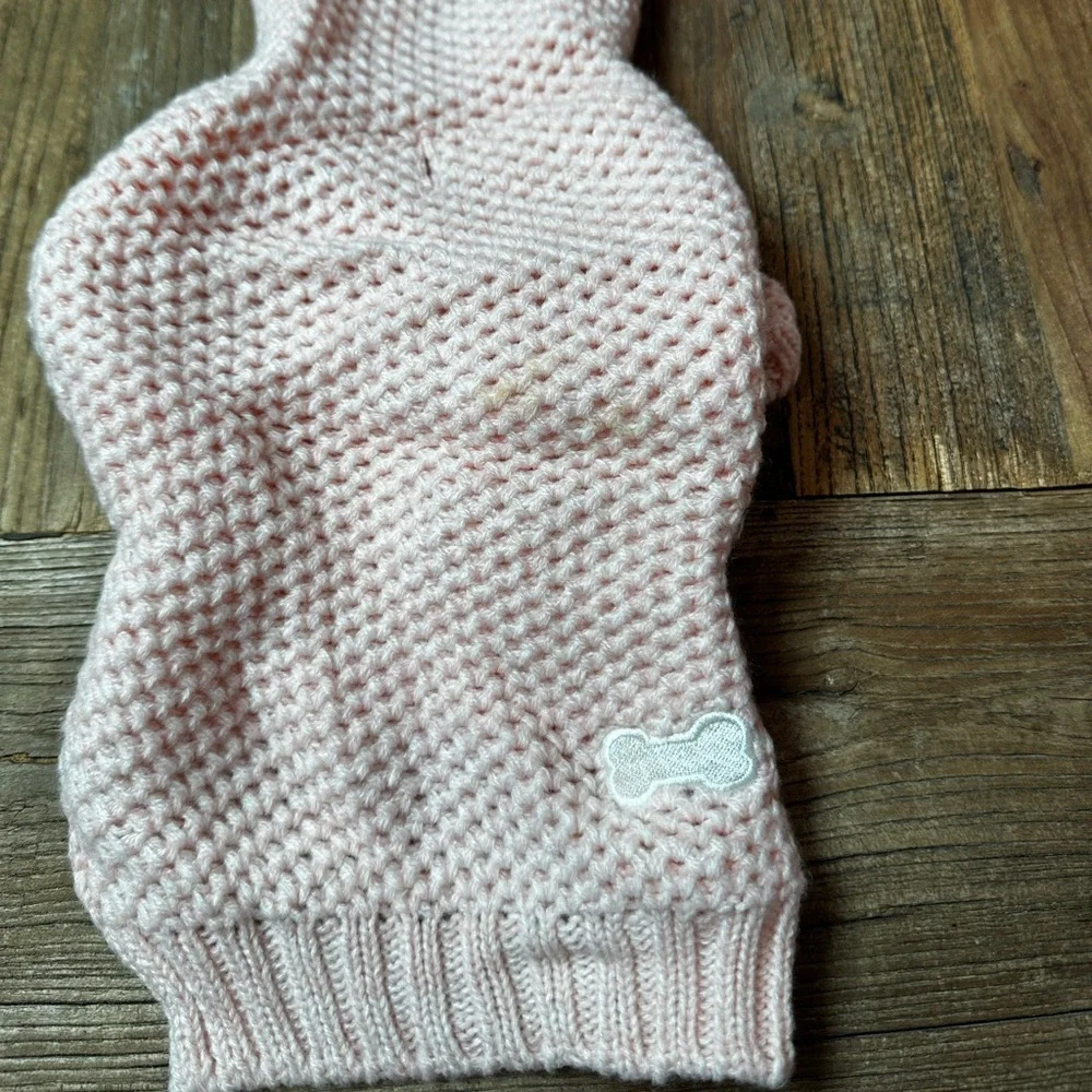 Cozy Pink Knit Sweater for pet dog